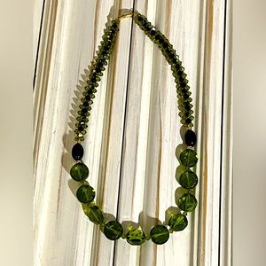 14k vintage glass bead necklace
